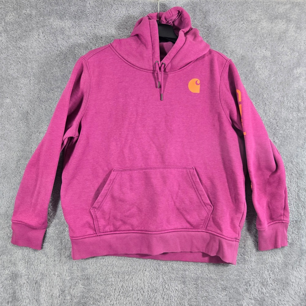 Carhartt Womens Relaxed Fit Magenta Pink Graphic Sleeve Hoodie TS0288-W XL